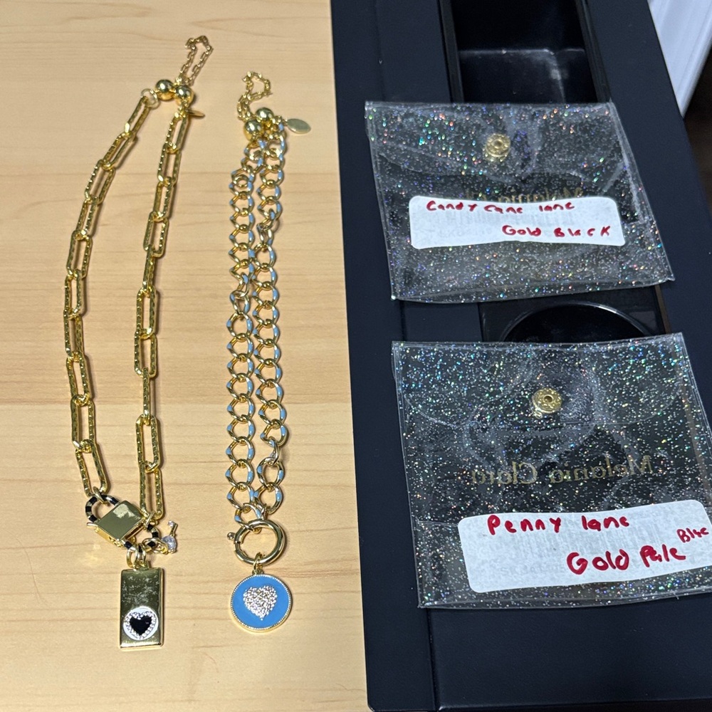 Gold and Blue Pendant Necklace